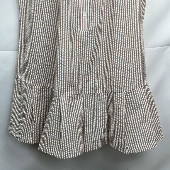 Vici Hampton Shades taupe & white sear sucker sleeveless romper NWT size XL - Picture 5 of 13